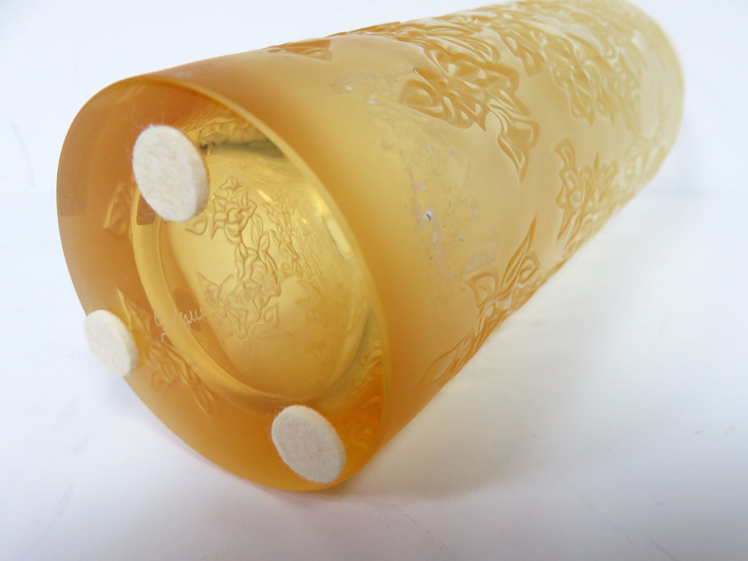 Llalique Bougainvillea Amber Vase