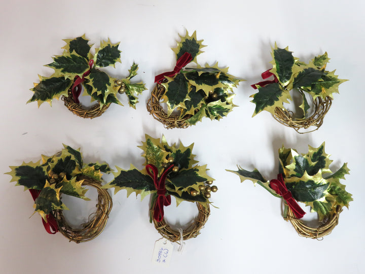 Holly Wreath Napkin Rings