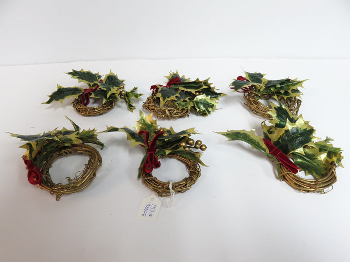 Holly Wreath Napkin Rings