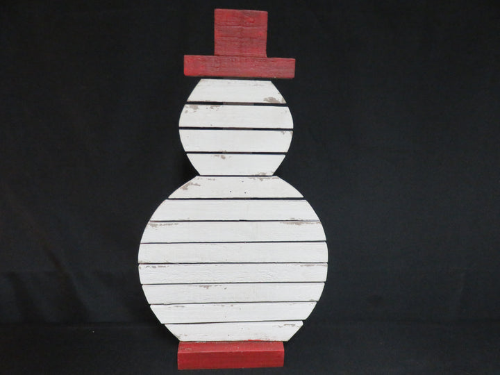 Painted Wood Slat Snowman