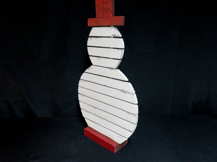 Painted Wood Slat Snowman