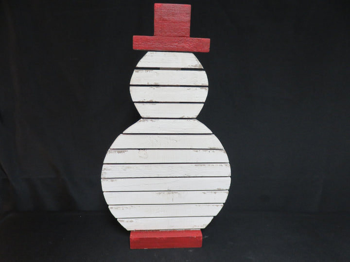 Painted Wood Slat Snowman