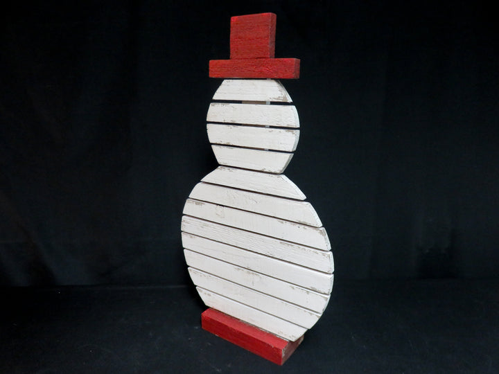 Painted Wood Slat Snowman