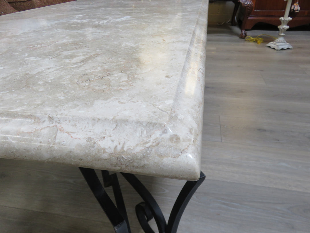 Metal & Travertine Coffee Table