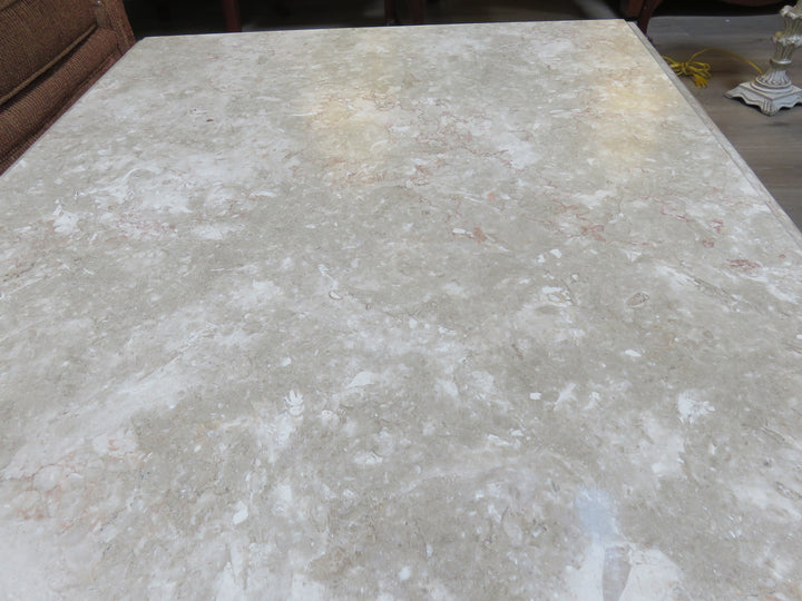 Metal & Travertine Coffee Table