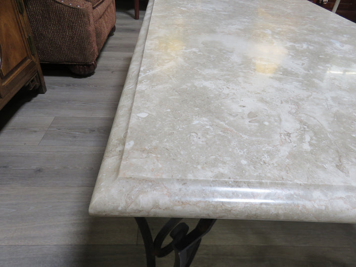 Metal & Travertine Coffee Table