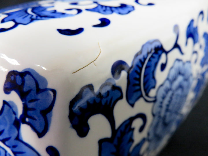 Blue and White Decorative Vessel
