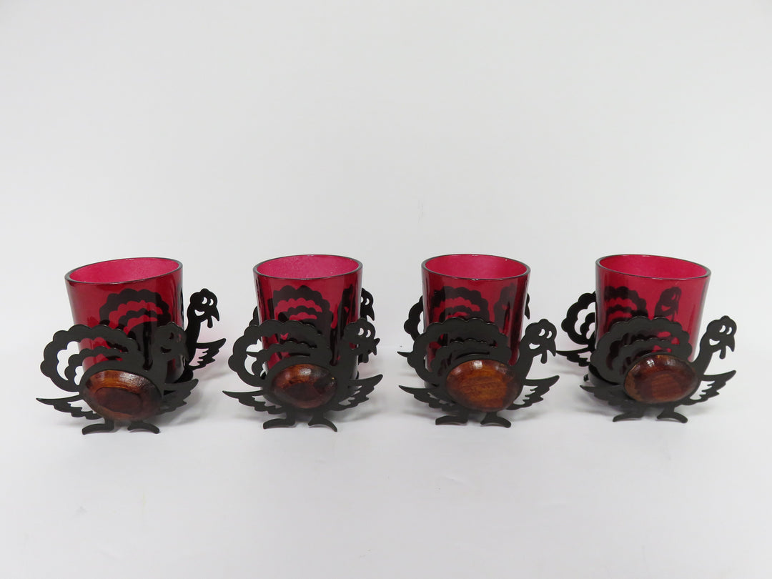 Metal Turkey Votive Holders