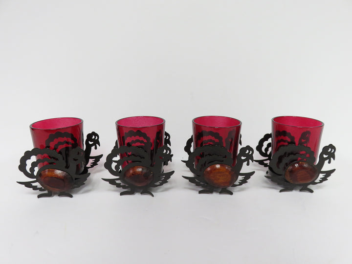 Metal Turkey Votive Holders