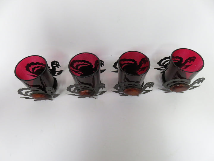 Metal Turkey Votive Holders