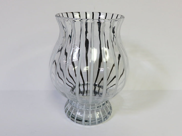 Black and White Striped Vase