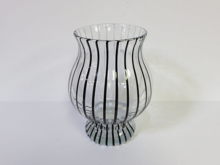 Black and White Striped Vase