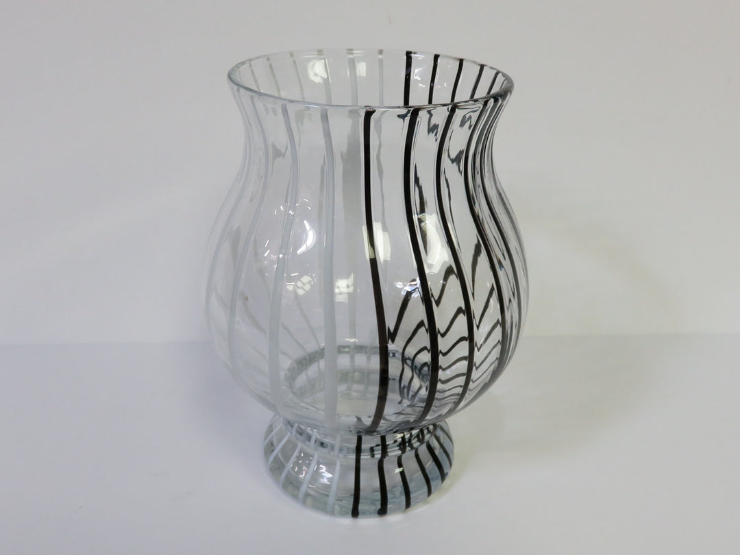 Black and White Striped Vase