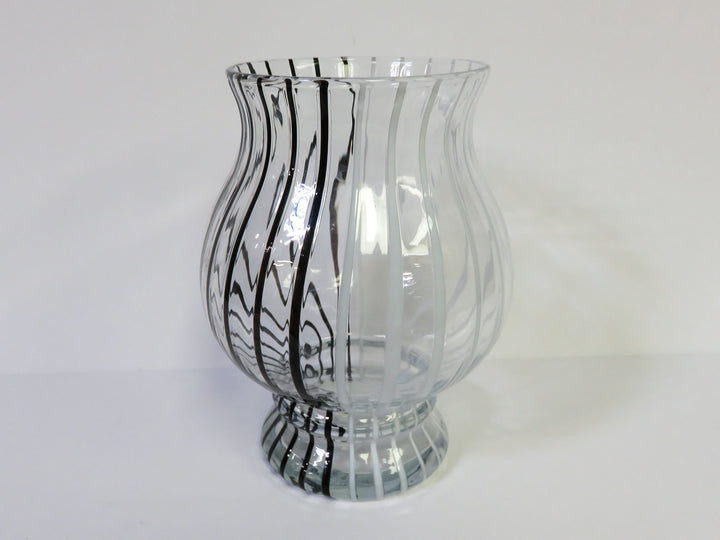 Black and White Striped Vase