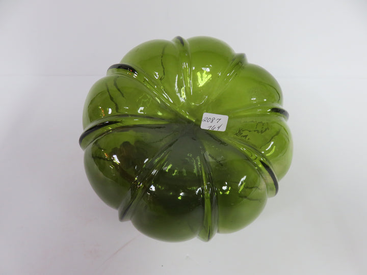 Green Art Glass Pumpkin