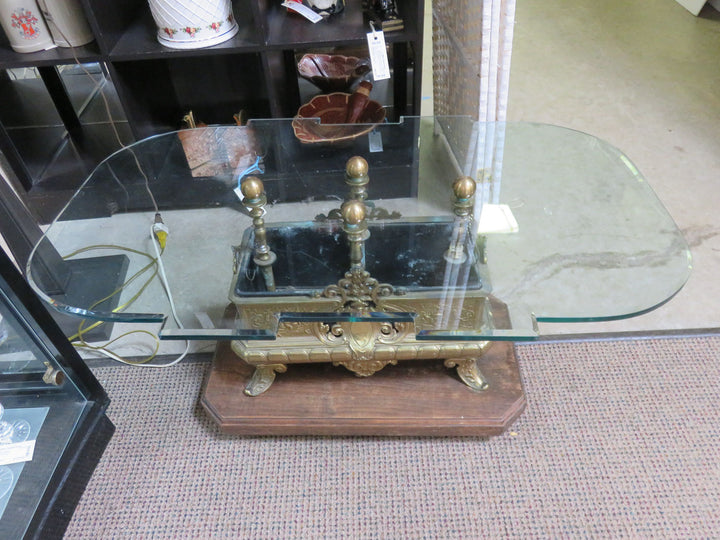 Custom Brass & Glass Coffee Table