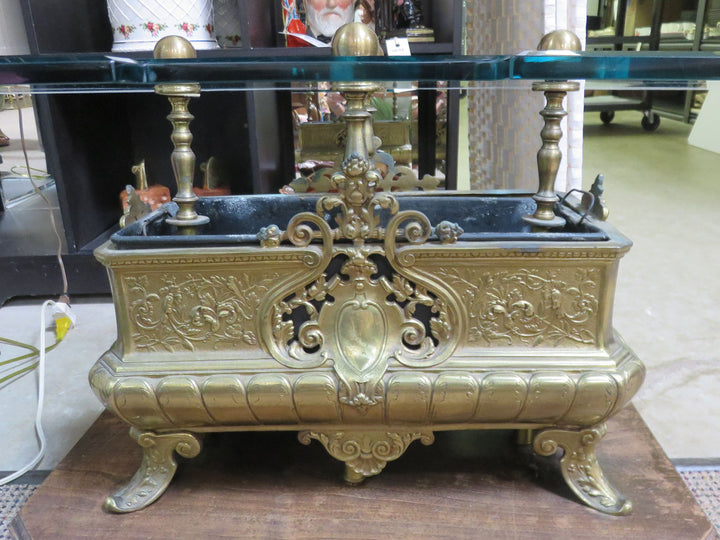 Custom Brass & Glass Coffee Table