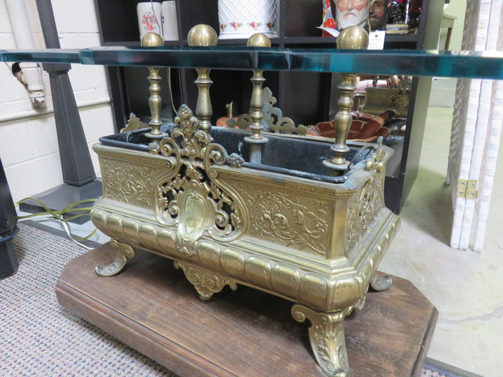 Custom Brass & Glass Coffee Table