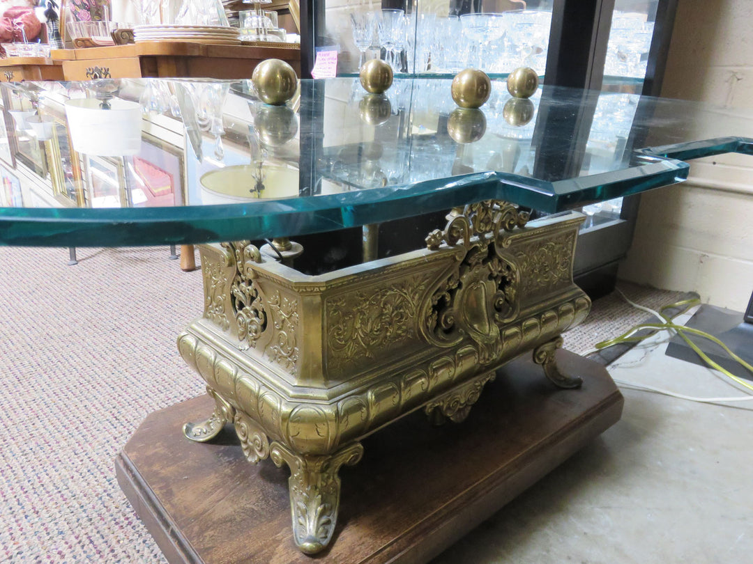 Custom Brass & Glass Coffee Table