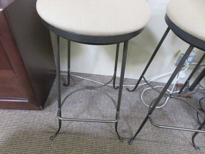 Pair of Metal Swivel Bar Stools