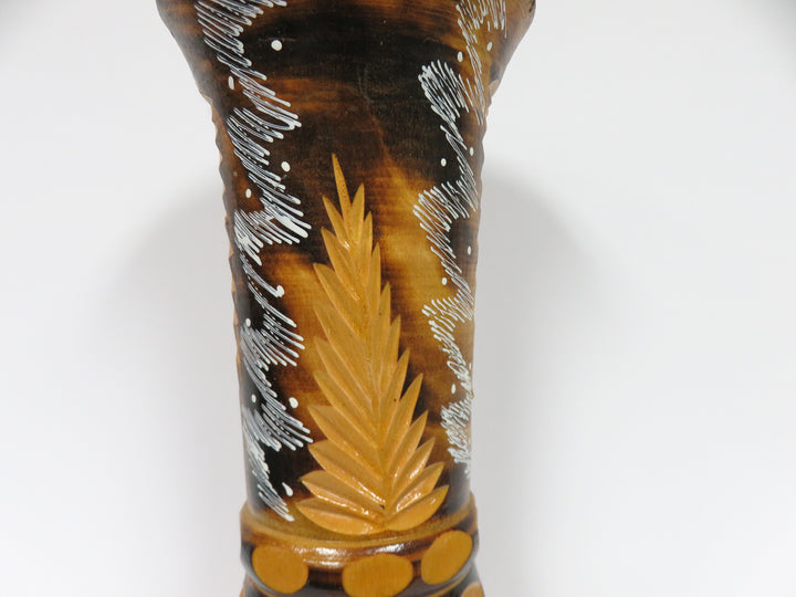 Hand Carved Wood Vase
