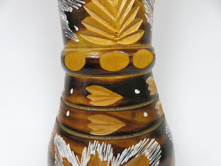 Hand Carved Wood Vase