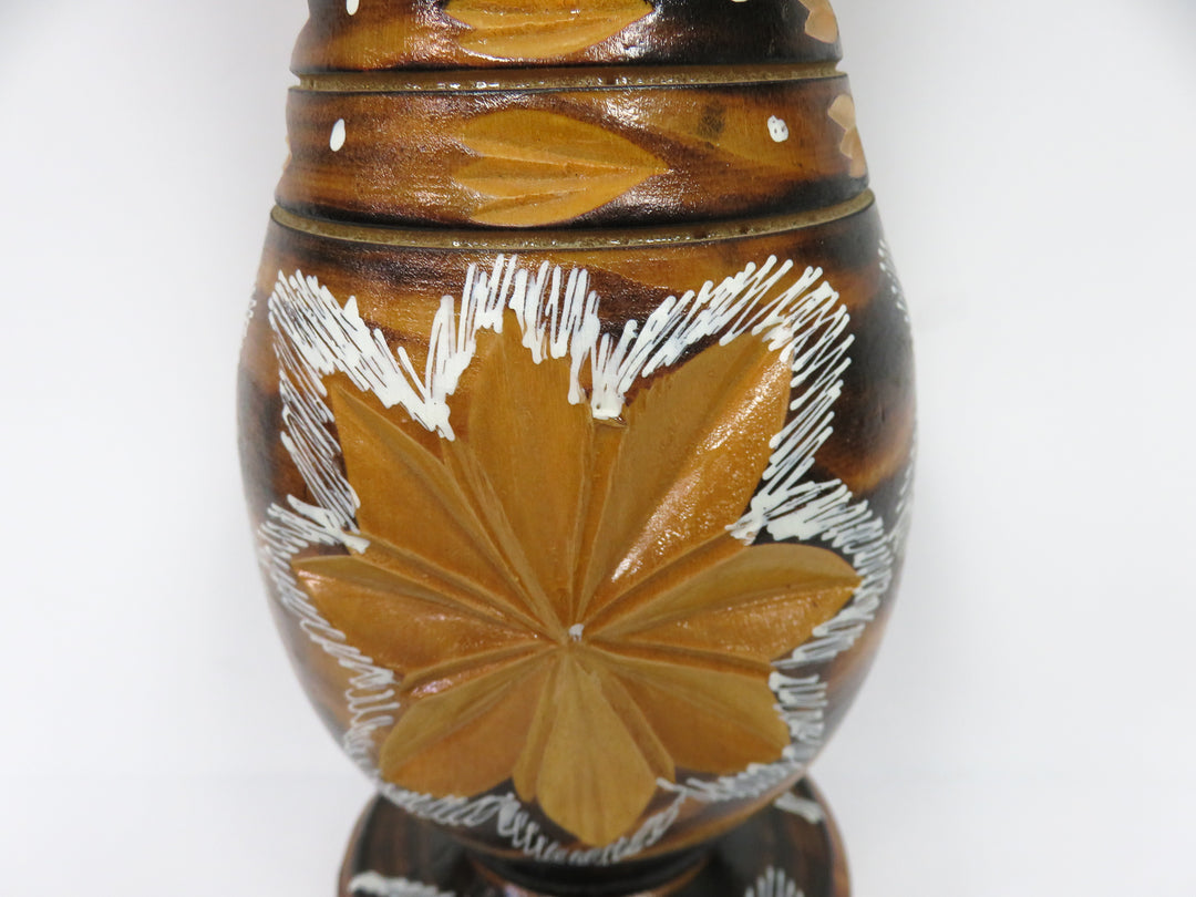 Hand Carved Wood Vase
