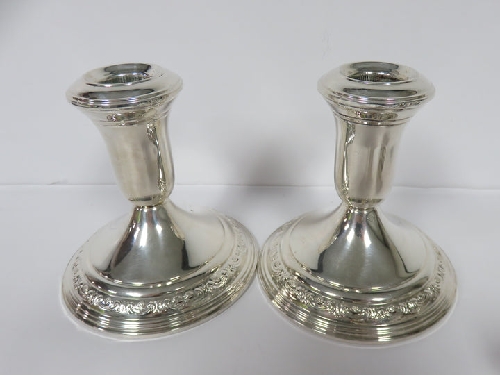 Pair Sterling Silver Candleabras