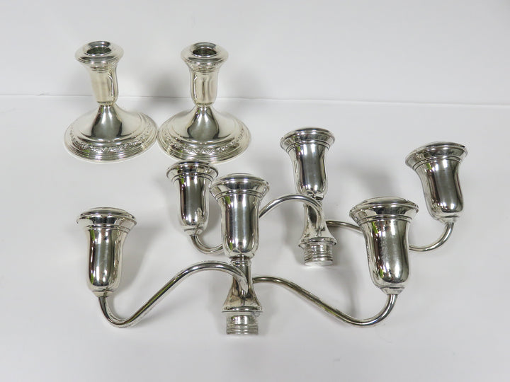Pair Sterling Silver Candleabras