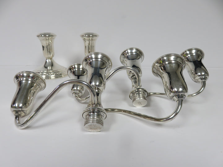Pair Sterling Silver Candleabras