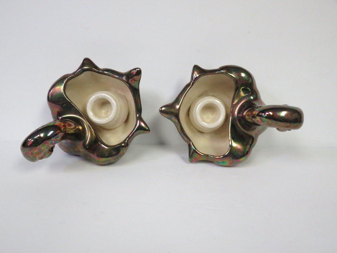 Pair of Swan Candleholders