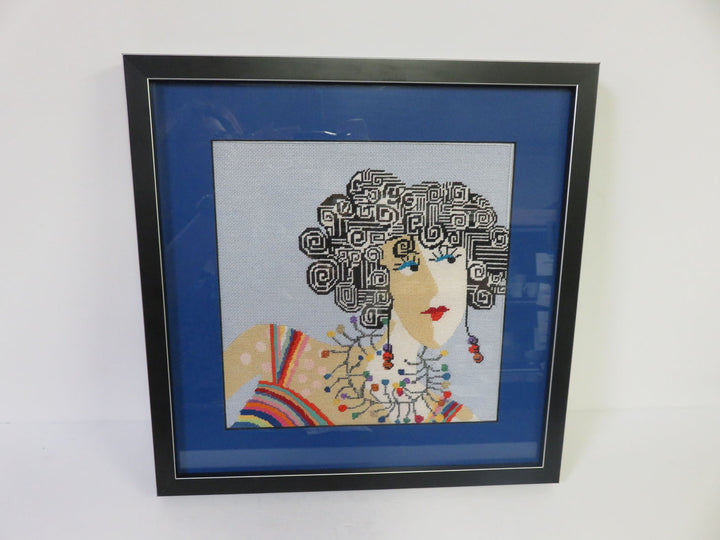 Needlepoint Female Portrait Artwork