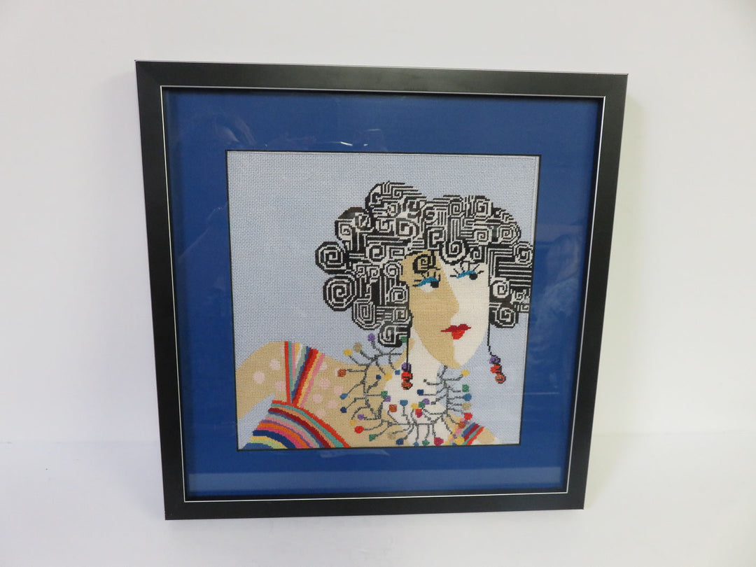 Needlepoint Female Portrait Artwork