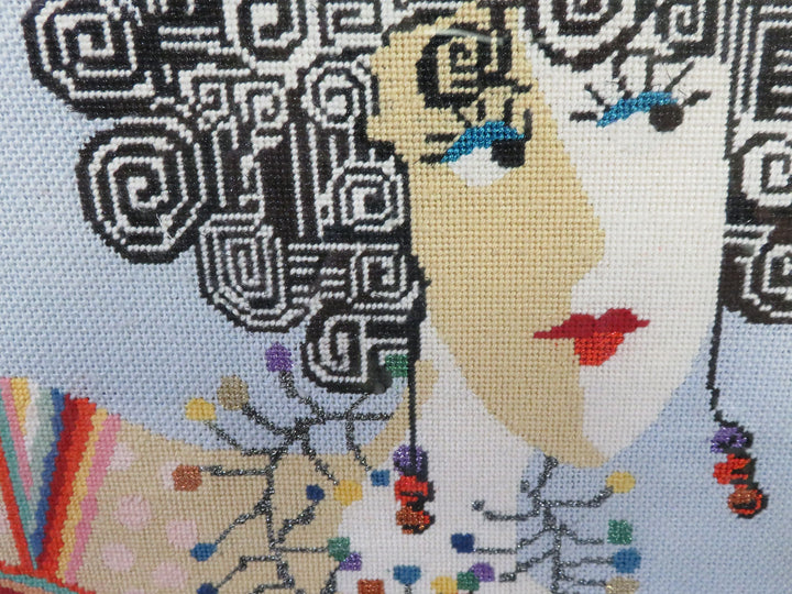 Needlepoint Female Portrait Artwork