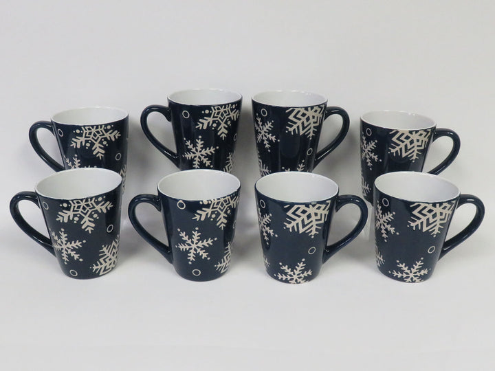 Set of 8 Pfaltzgraff Snowflake Mugs