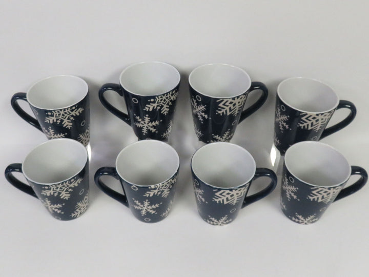 Set of 8 Pfaltzgraff Snowflake Mugs