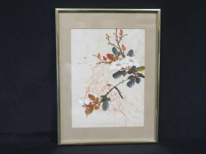 P. Chan Floral Painting on Silk