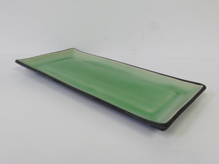 Green Crackled Finish  Bowls and Tray Set