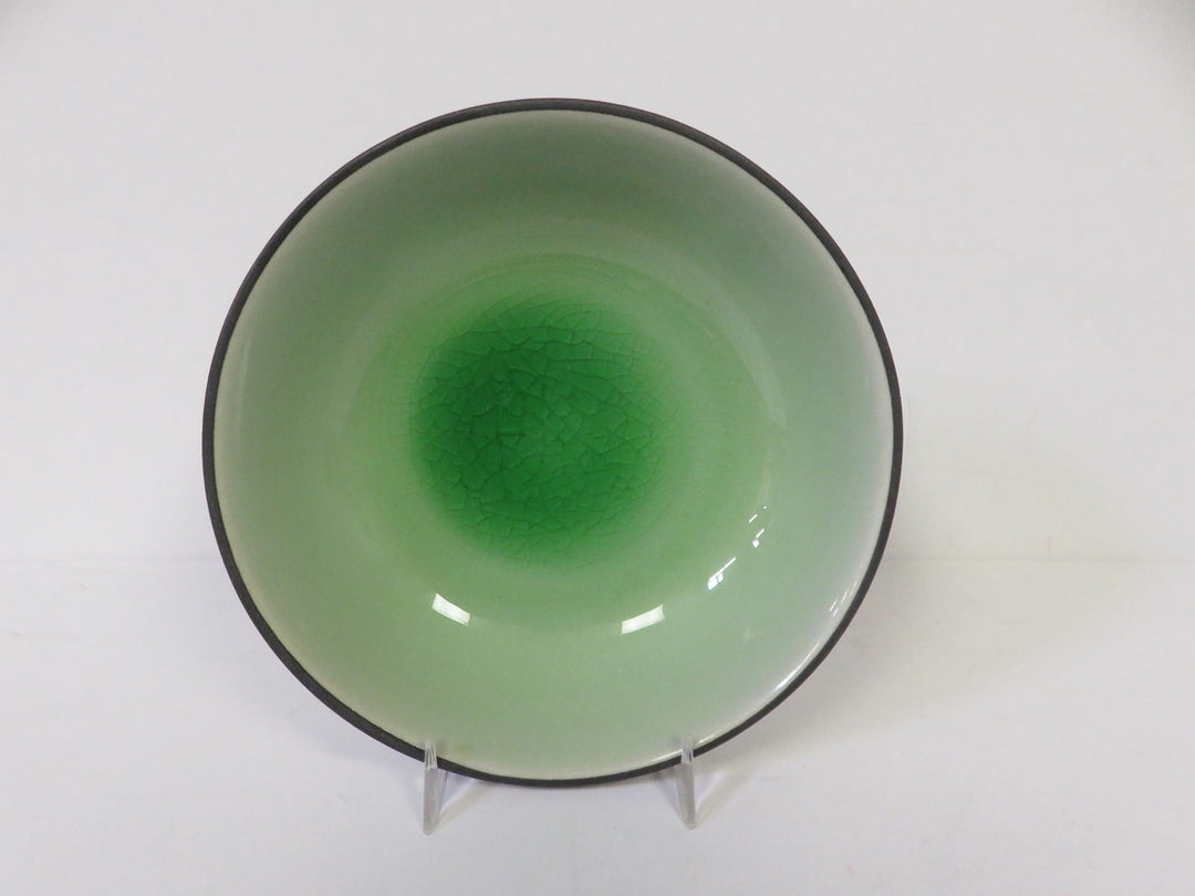 Green Crackled Finish  Bowls and Tray Set