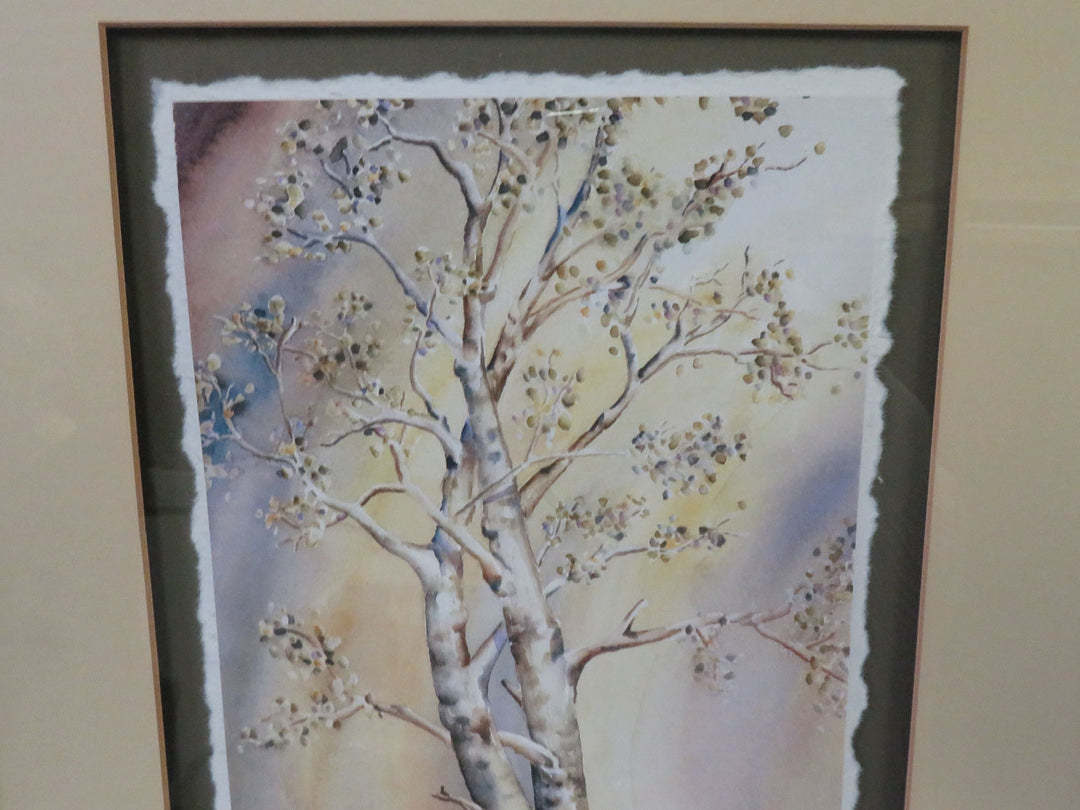 Watercolor Artwork of Aspen Trees