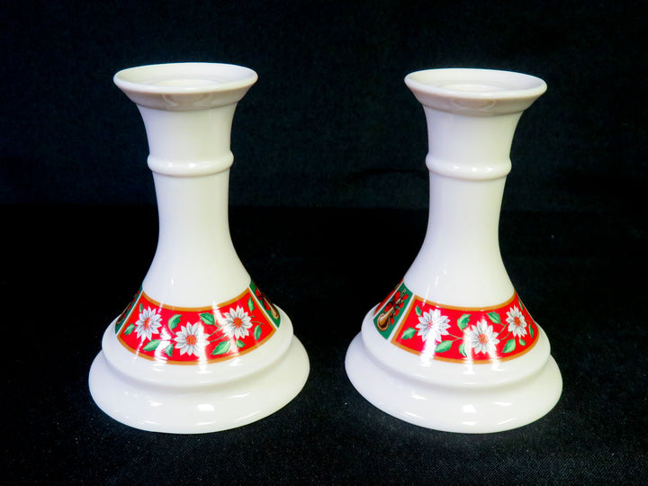 Holiday Porcelain Candlesticks