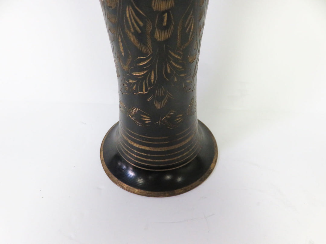 Etched Metal Vase