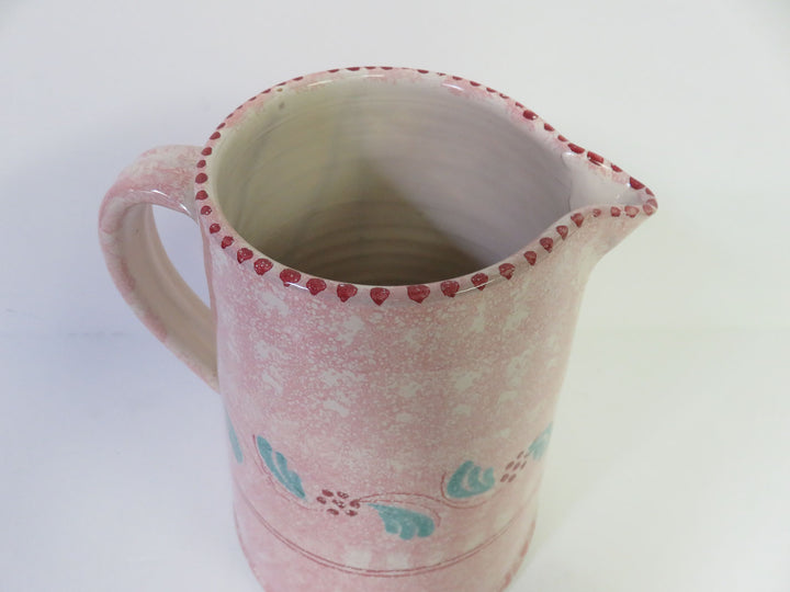 Pink Spongeware Pitcher