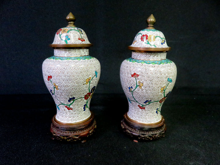 Pair of Small Ginger Jars on Stands