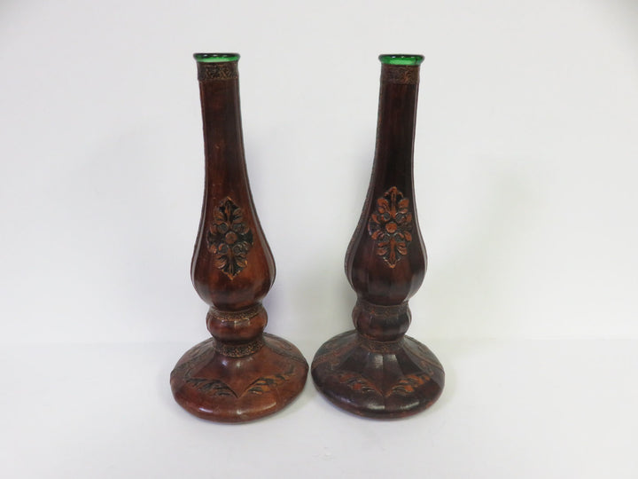 Leather Wrapped Candlesticks