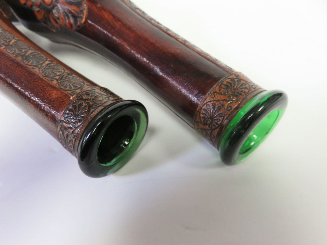 Leather Wrapped Candlesticks