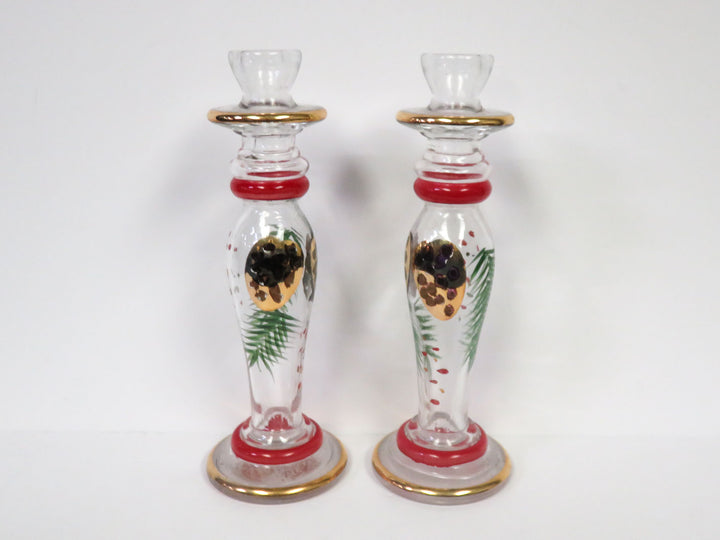 Holiday Hand Painted Candlesticks