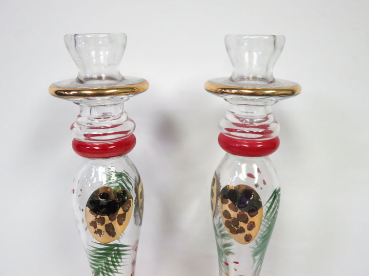 Holiday Hand Painted Candlesticks