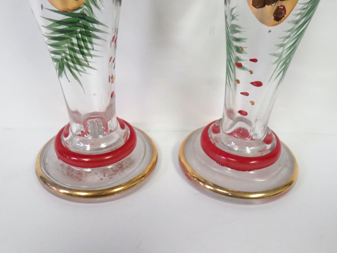 Holiday Hand Painted Candlesticks