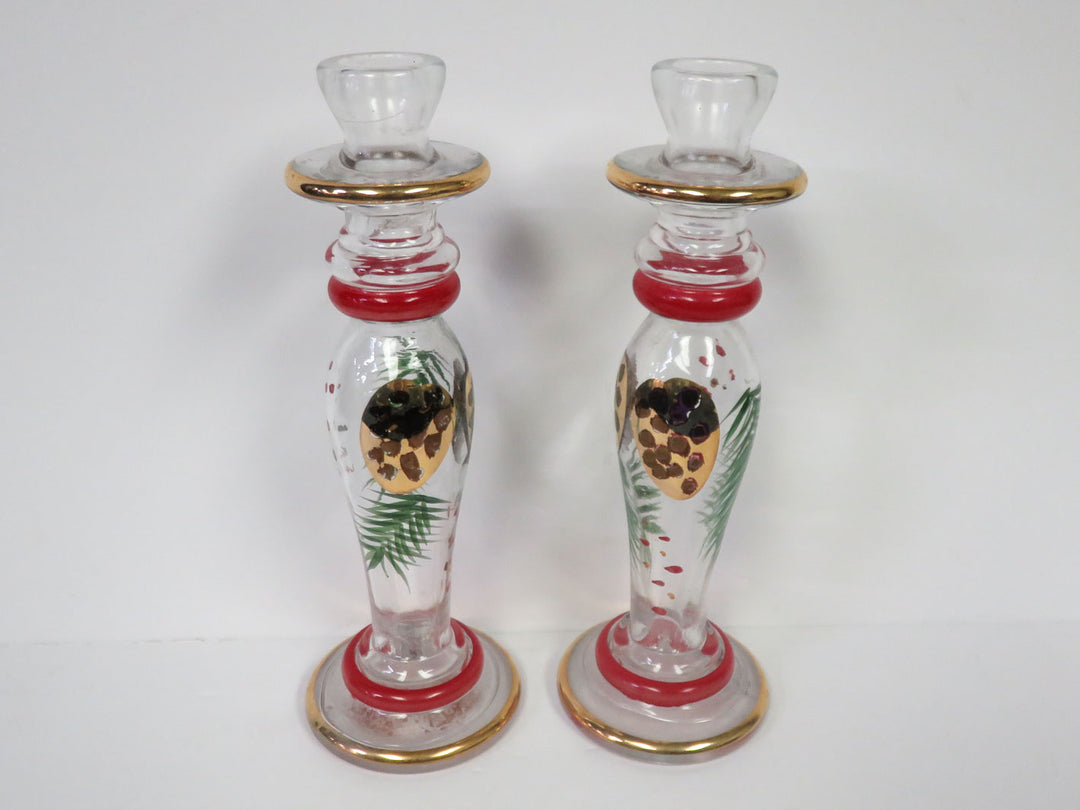 Holiday Hand Painted Candlesticks